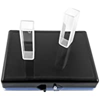 QWORK Cubetas de cuarzo Célula de muestra de 10 mm Célula de espectrómetro de célula de absorción de 3-5 ml- lecturas…